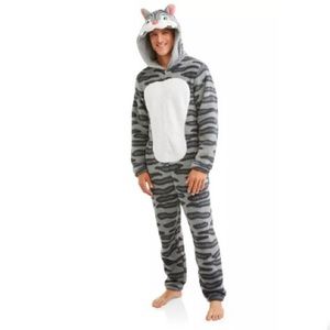 Cat kitten kitty tabby onesie pajamas men’s large